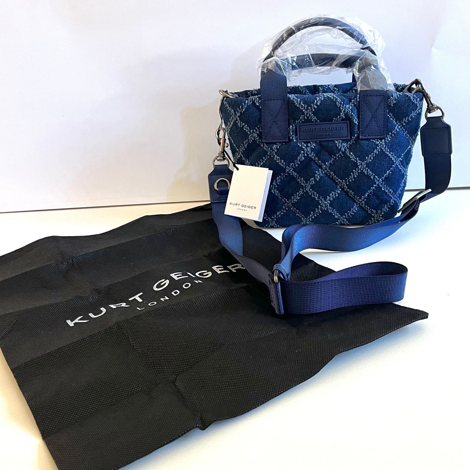 Kurt Geiger Kurt Geiger NWT, Denim Navy Blue, Quilted Tote Bag Size ONE SIZE - 1 Thumbnail