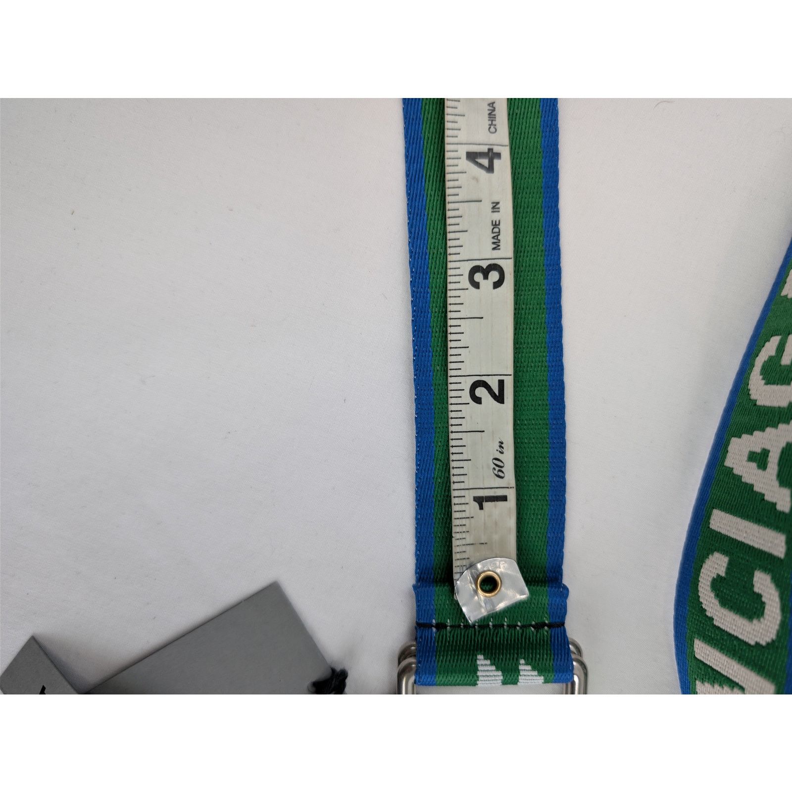 Balenciaga o1rshd1 Q:3 / Size: OS / D Ring Belt 35 in Green/Navy/Grey Size ONE SIZE - 9 Thumbnail