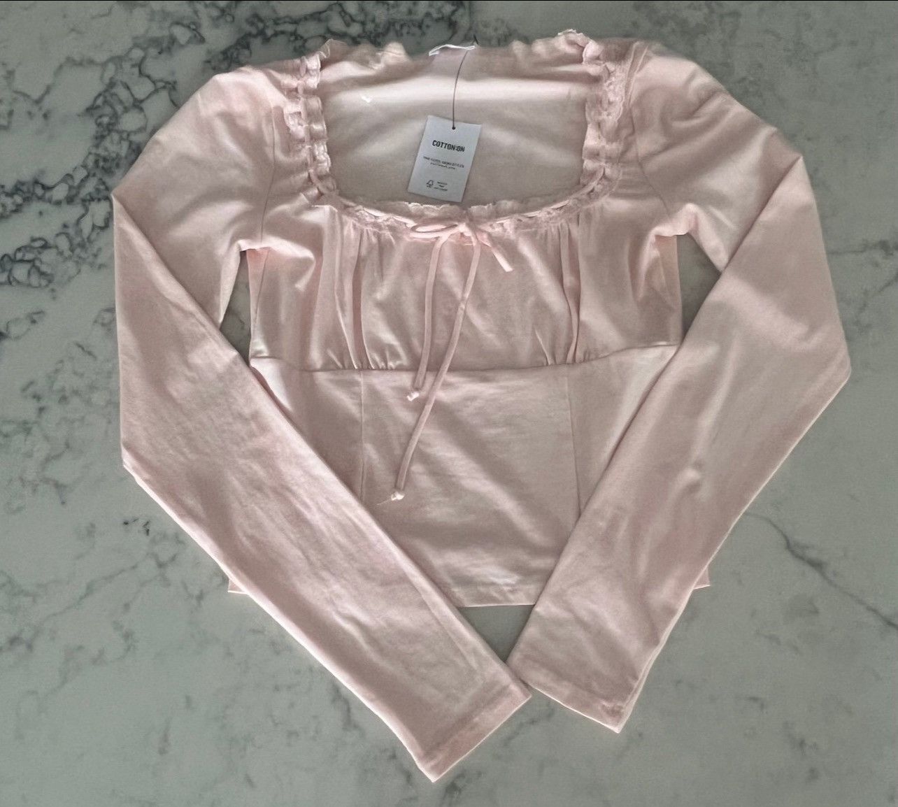 Cotton On New Cotton On Annie Lace Tie Long Sleeve Shirt Size XS Y2K Size XS / US 0-2 / IT 36-38 - 7 Thumbnail
