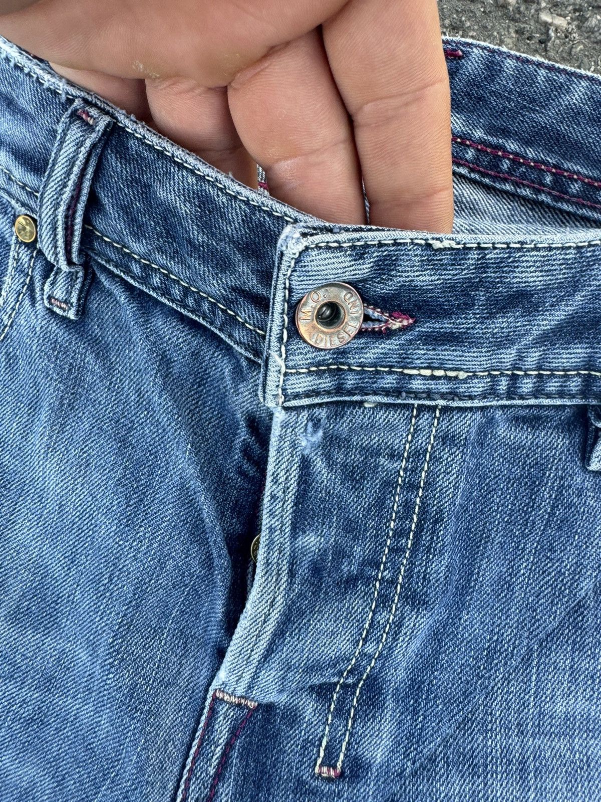 Diesel × Vintage Vintage Y2K Diesel Embroidered Logo Pocket Denom Jeans Pants Size US 31 - 3 Thumbnail