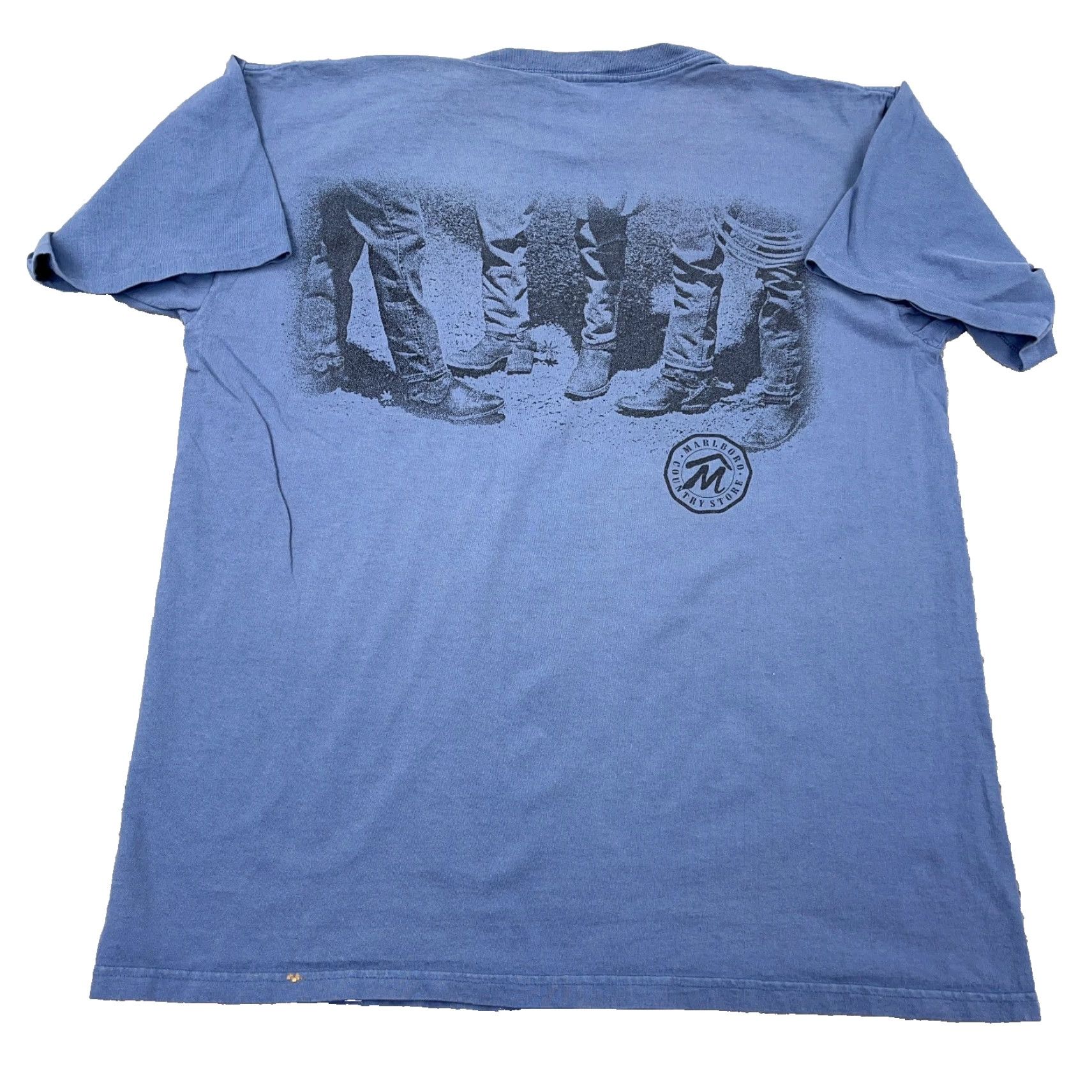 Marlboro VINTAGE Marlboro Shirt Men XL Blue 90s Pocket Tee Western Cowboys Grunge Logo Pockets Cotton Crew Neck Short Sleeve Men's XL Blue Size US XL / EU 56 / 4 - 2 Thumbnail