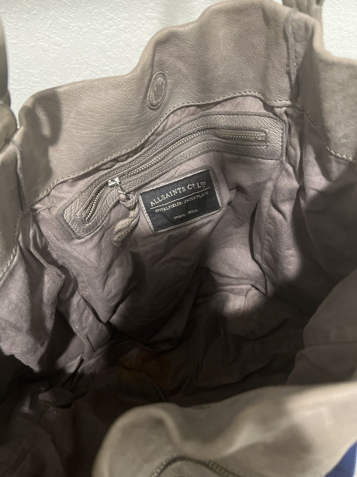 Allsaints × Vintage All Saints Leather Grey Vintage Bag Size ONE SIZE - 5 Thumbnail