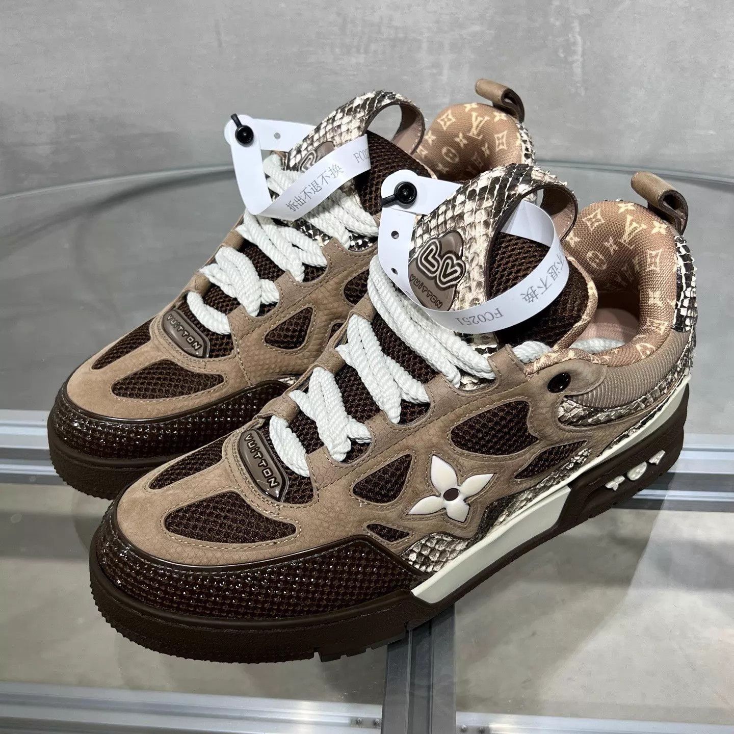 Louis Vuitton LV Skate Snake Brown Skate Shoes UK7 (41) New With Box Size US 8 / EU 41 - 2 Thumbnail