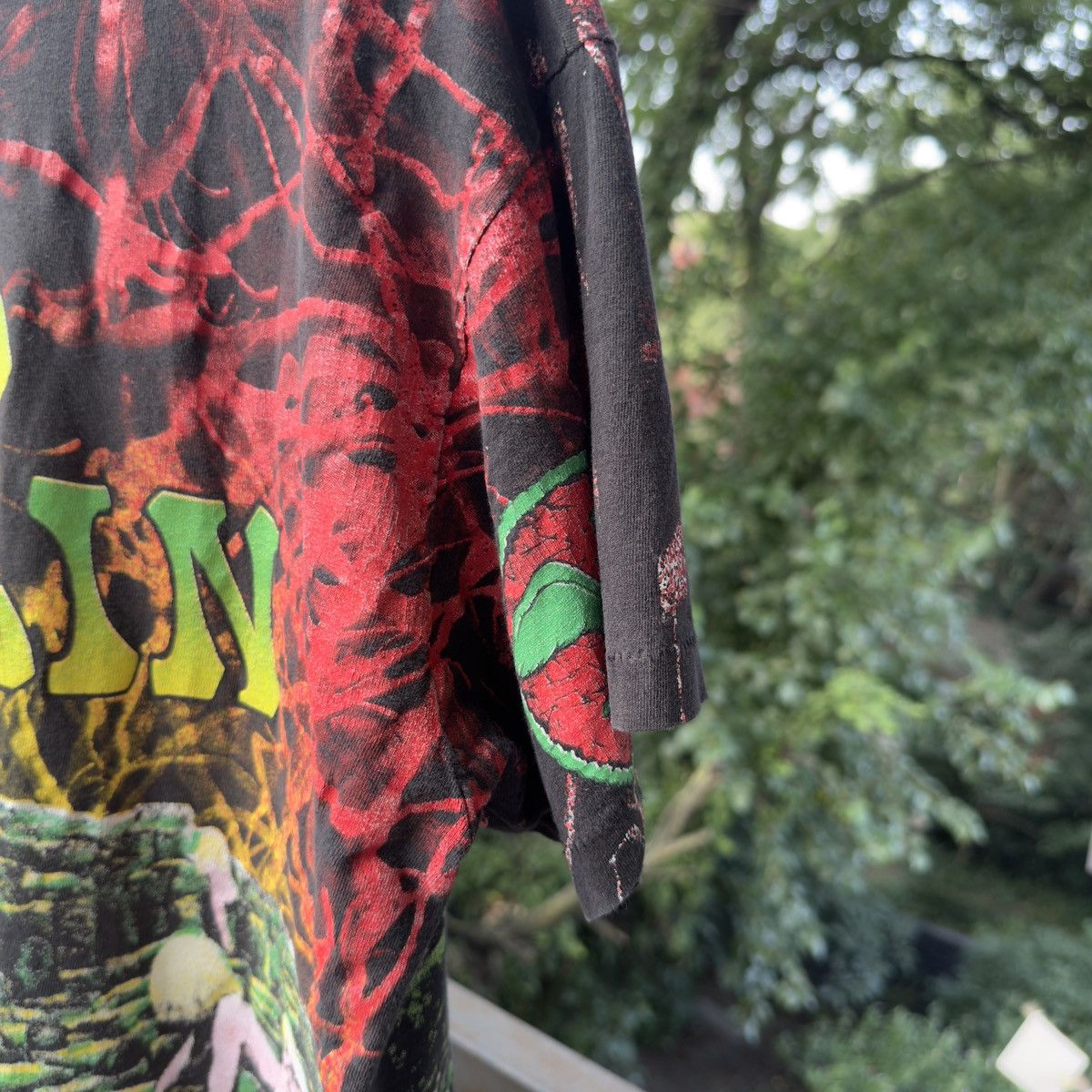 Band Tees 90s Led Zeppelin Thrashed Faded Distressed AOP Band Tee Size US L / EU 52-54 / 3 - 9 Thumbnail