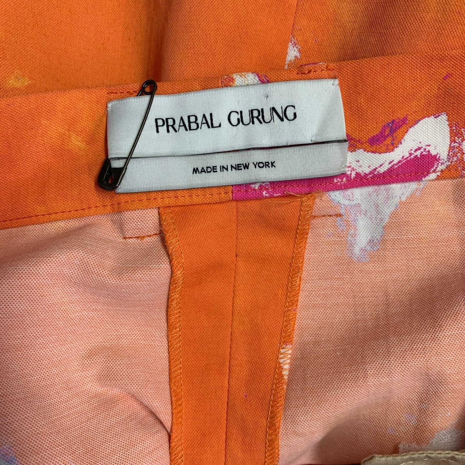 Prabal Gurung Orange Pink Cotton Blend Drop Crotch Cargo Casual Pants Size US 29 - 5 Thumbnail
