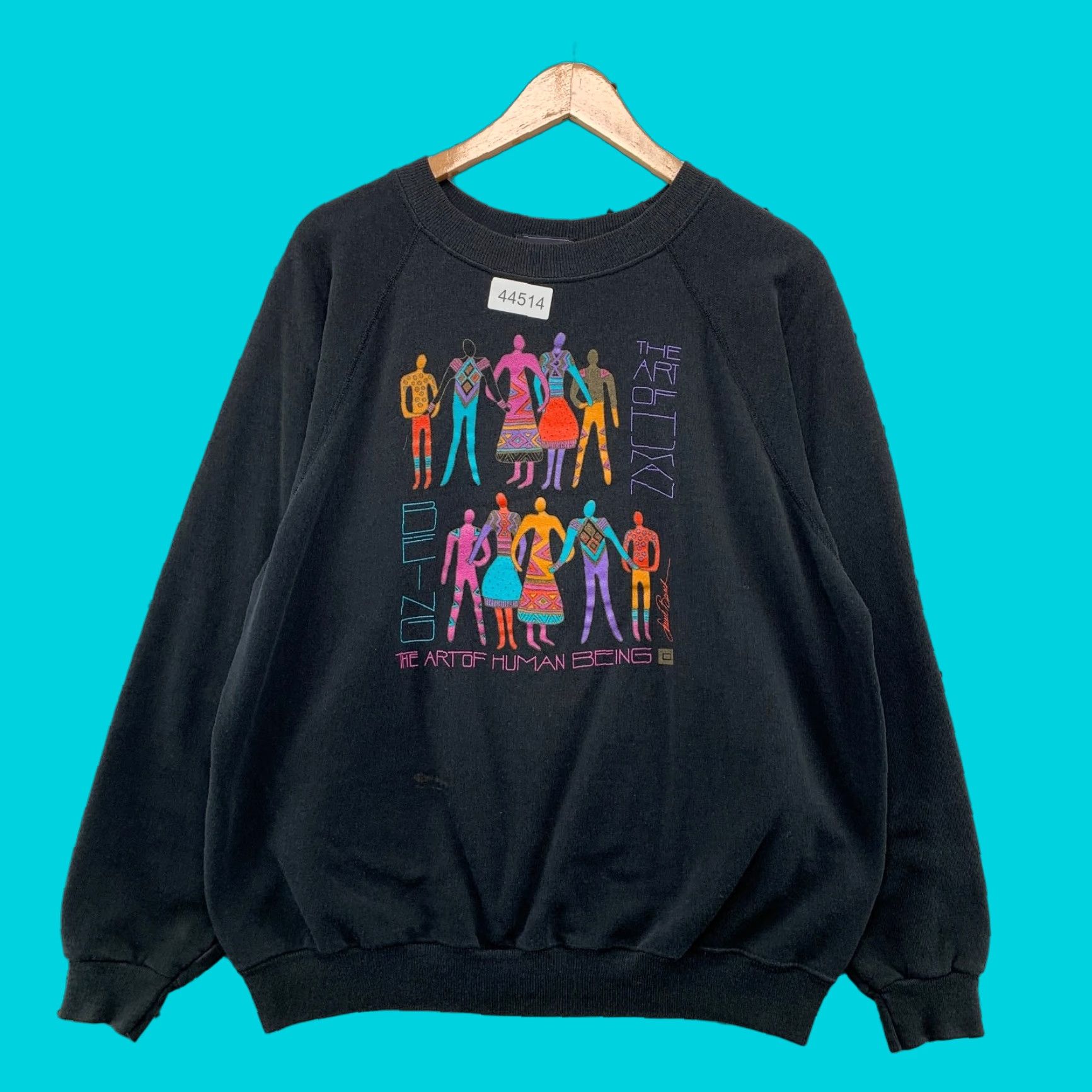 Vintage Vintage Susan Burch Made USA Art Being Human Sweatshirt Womens XL Black Size XL / US 12-14 / IT 48-50 - 1 Thumbnail