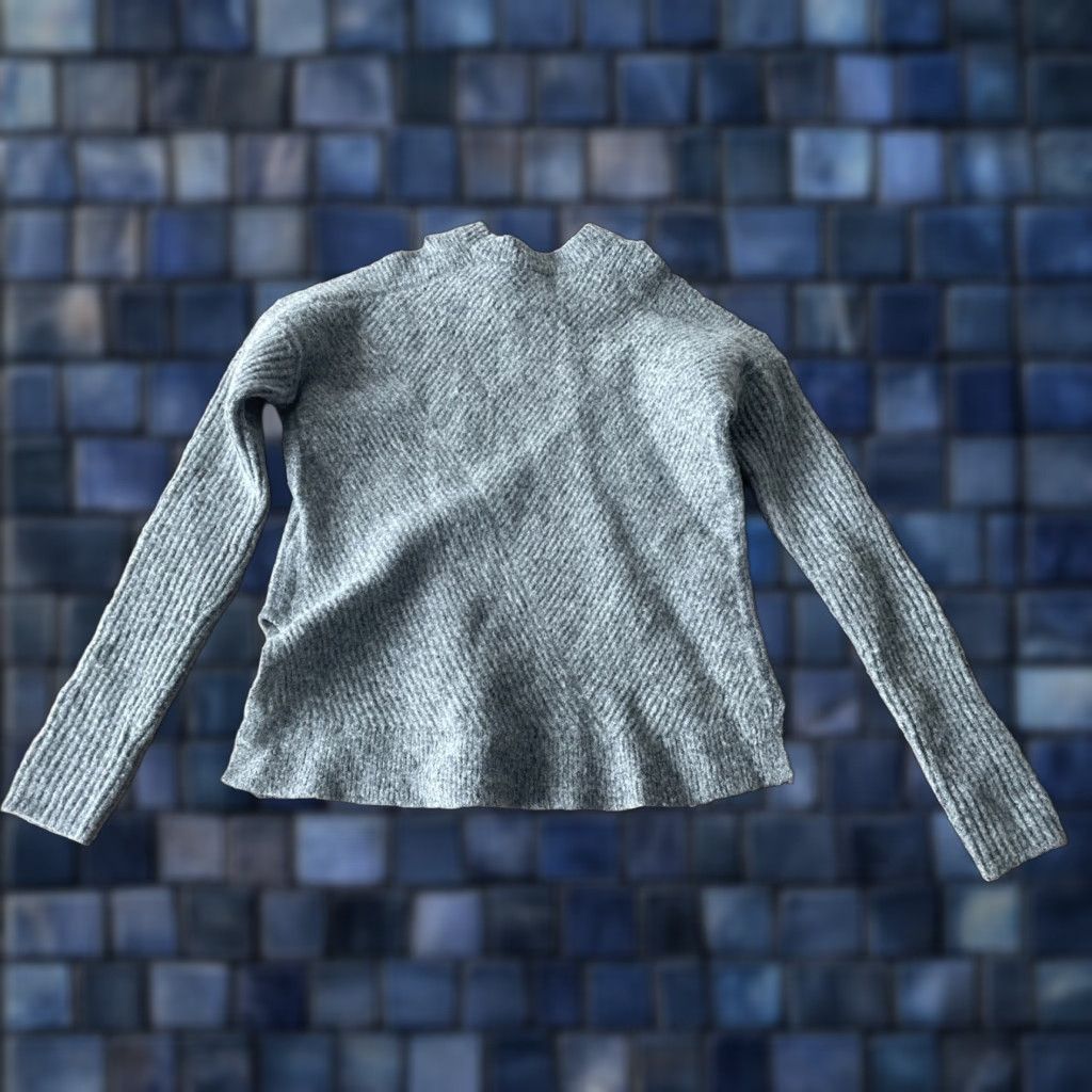 Allsaints VINTAGE? All Saints Gray Cold Shoulder Sweater Women’s XS Ribbed Knit Longsleeve Pullover Size XS / US 0-2 / IT 36-38 - 1 Thumbnail