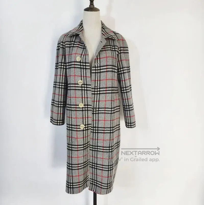 Burberry Burberry Grey Wool Plaid Long Coat for Women. Size M / US 6-8 / IT 42-44 - 3 Thumbnail