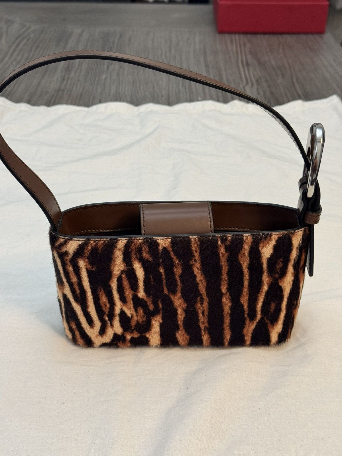 Staud STAUD Brown and Black Animal Print Shoulder Bag Size ONE SIZE - 8 Thumbnail
