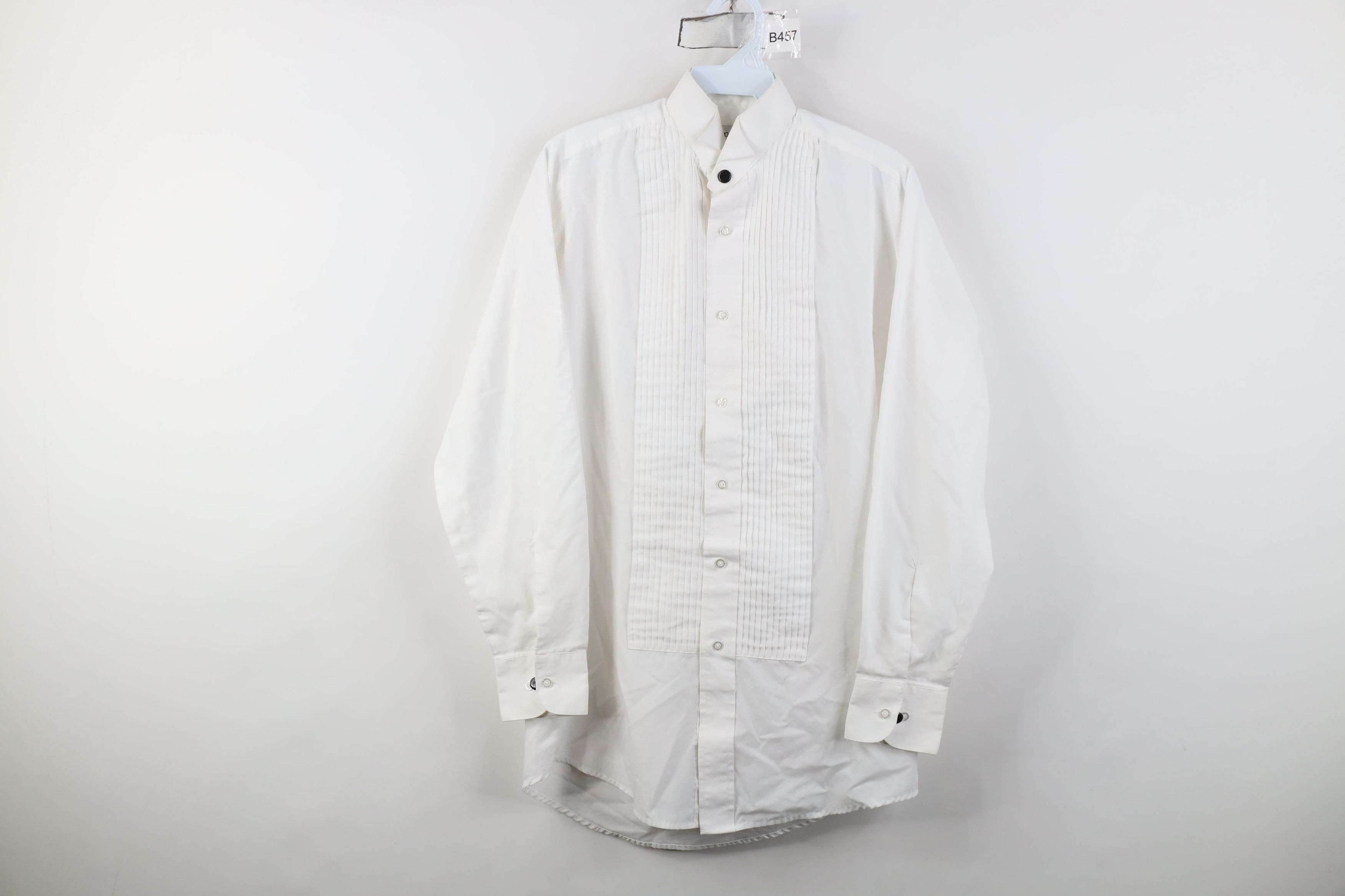Vintage Vintage 90s Formal Prom Tuxedo Wedding Button Shirt White Size US XS / EU 42 / 0 - 1 Thumbnail
