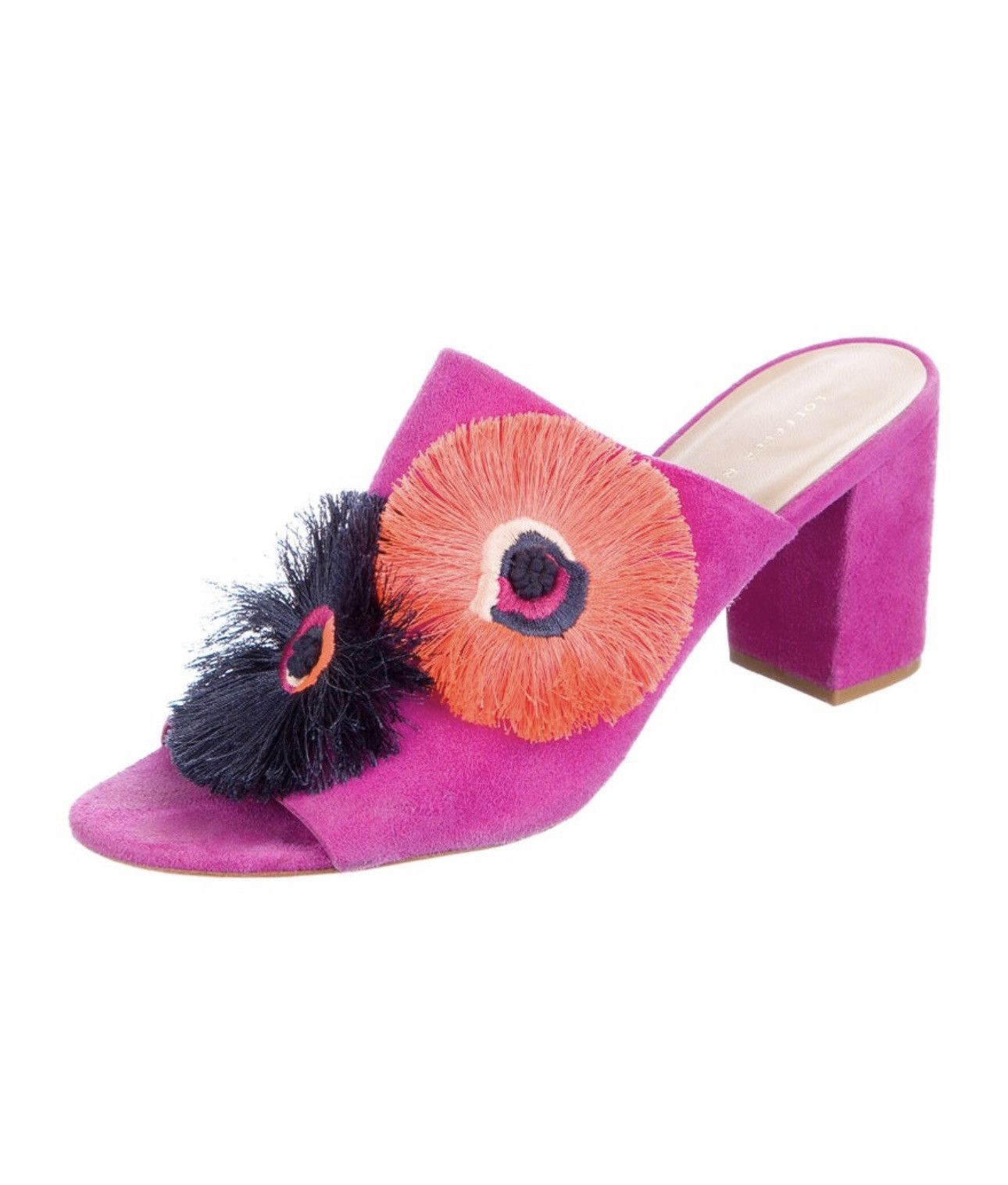 Loeffler Randall Beautiful vibrant suede embellishments slides Size US 8.5 / IT 38.5 - 1 Thumbnail