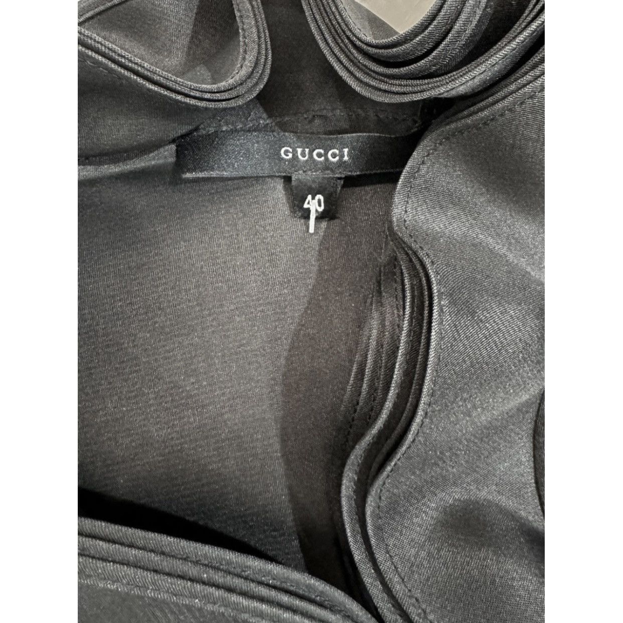 Gucci × Tom Ford Gucci by Tom Ford black silk dress with ruffles. Size S / US 4 / IT 40 - 5 Thumbnail