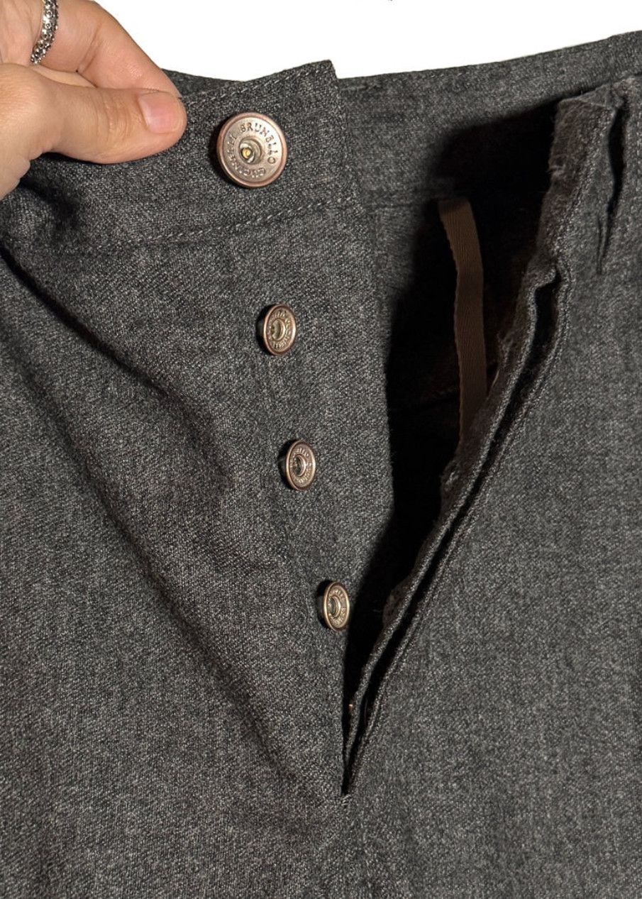 Brunello Cucinelli Brunello Cucinelli Grey Wool Flannel Pants Size US 38 / EU 54 - 4 Thumbnail