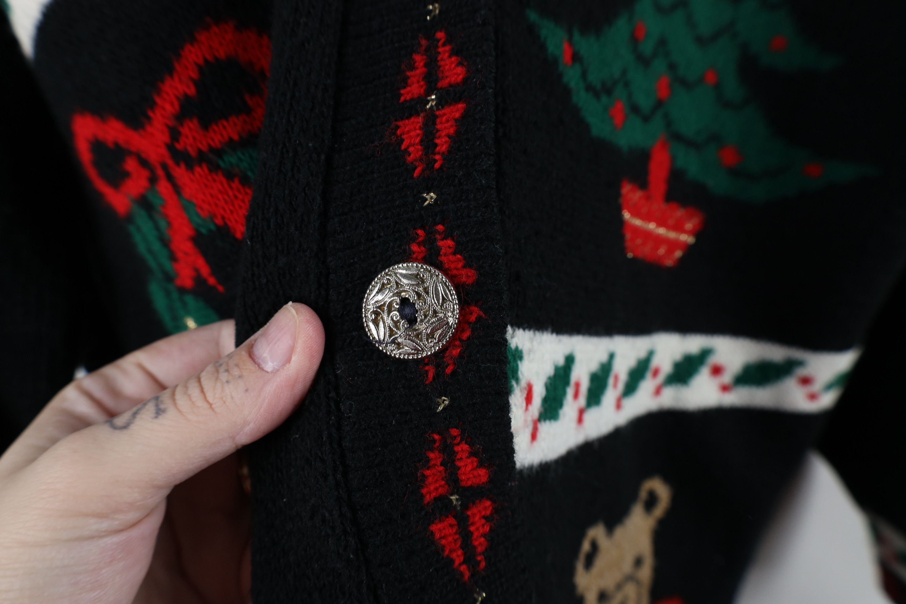 Vintage Vintage 90s Streetwear Tree Bear Knit Cardigan Sweater USA Size XXL / US 16-18 / IT 52-54 - 8 Thumbnail