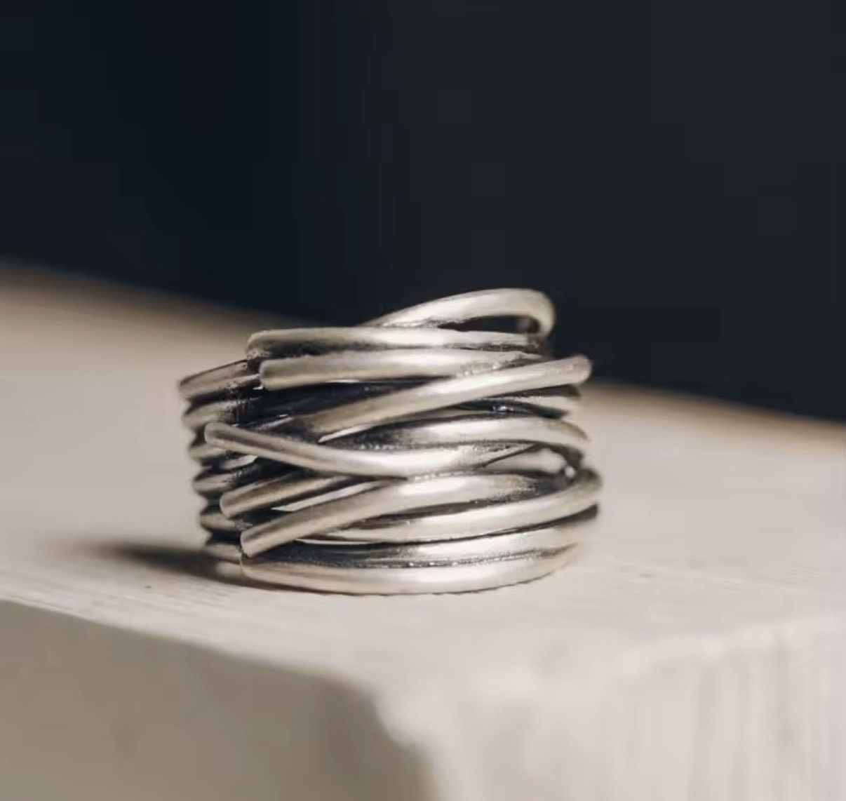 Jewelry 925 Sterling Silver Gothic Punk Retro Style Ring Size ONE SIZE - 2 Thumbnail
