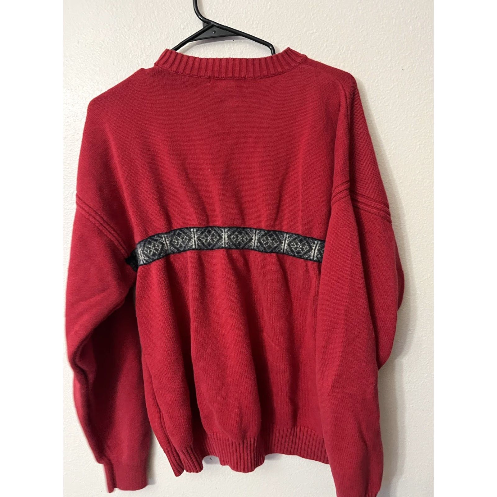 Nautica Nautica Mens Sweater XL Red Long Sleeve Crew Neck Knit Pullover Size US XL / EU 56 / 4 - 3 Thumbnail