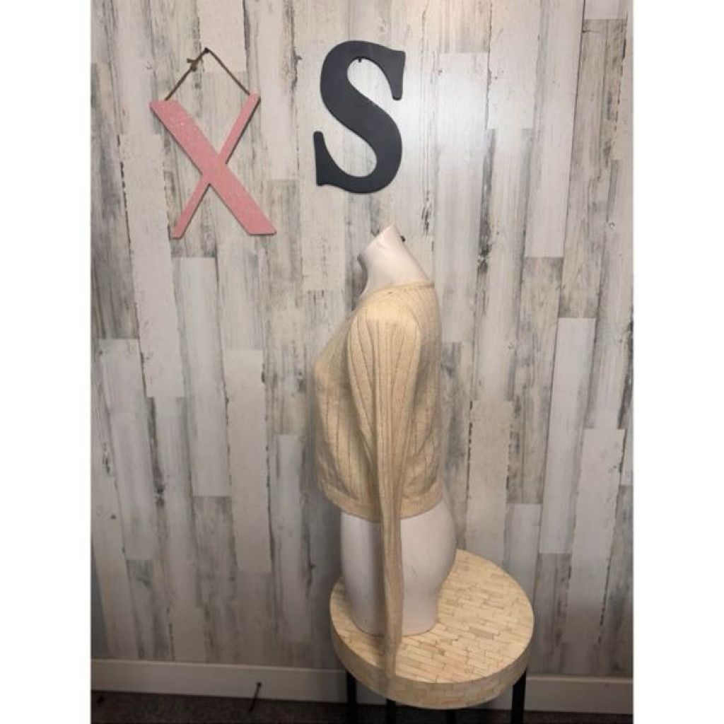 Jordan Brand Cream Ribbed Knit Long Sleeve Top XS Soft Sweater Lightweigh Size S / US 4 / IT 40 - 2 Thumbnail
