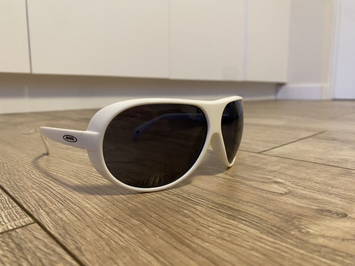 image of Alpina Vintage Aviator Sport Sunglasses 80's 90's 65-12-125 in White, Men's