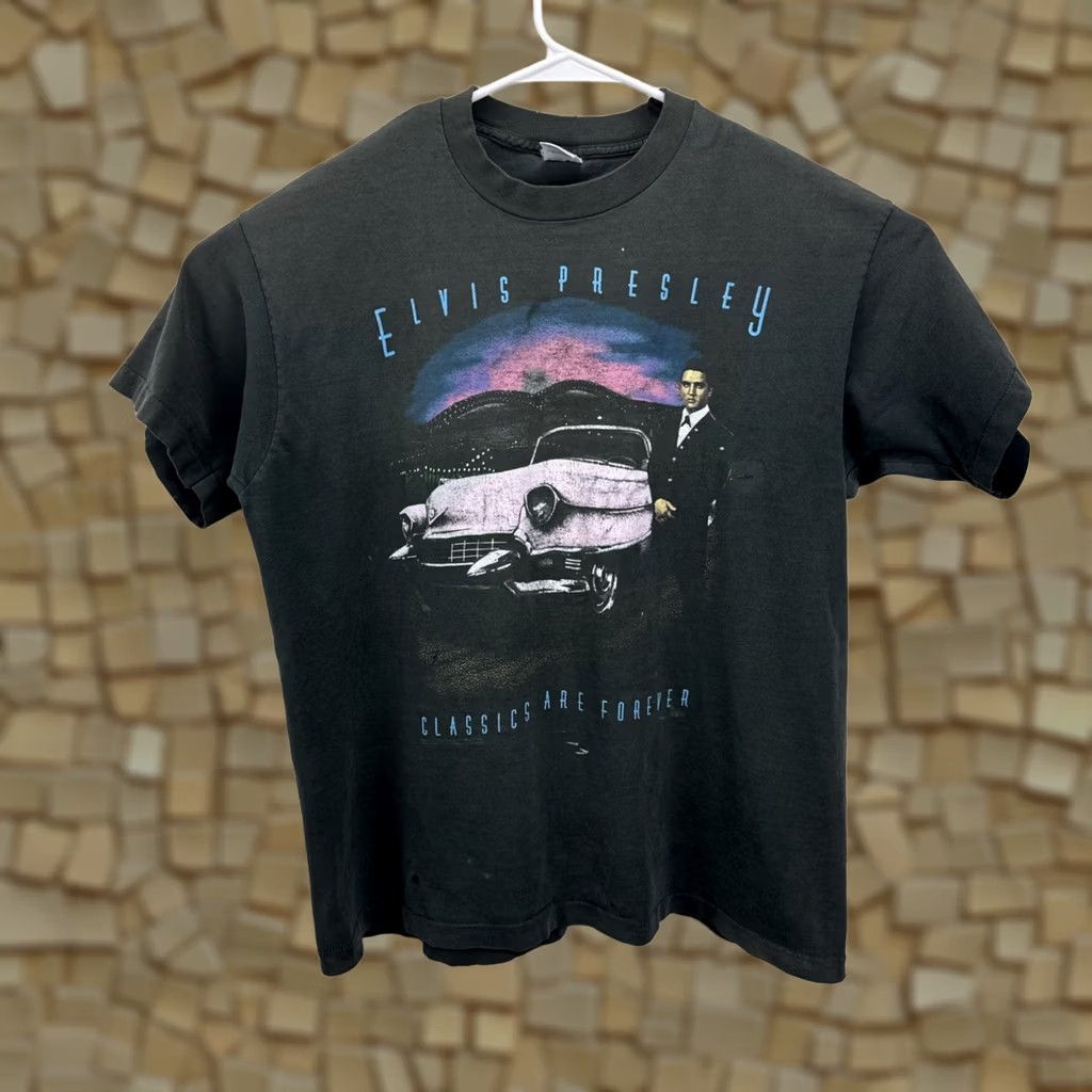Fruit Of The Loom VINTAGE Elvis Presley Classics Are Forever 1992 T SHIRT XL Black Unisex Short Sleeve Graphic Tee 1990s Rockabilly USA Fruit of the Loom Size US XL / EU 56 / 4 - 1 Thumbnail