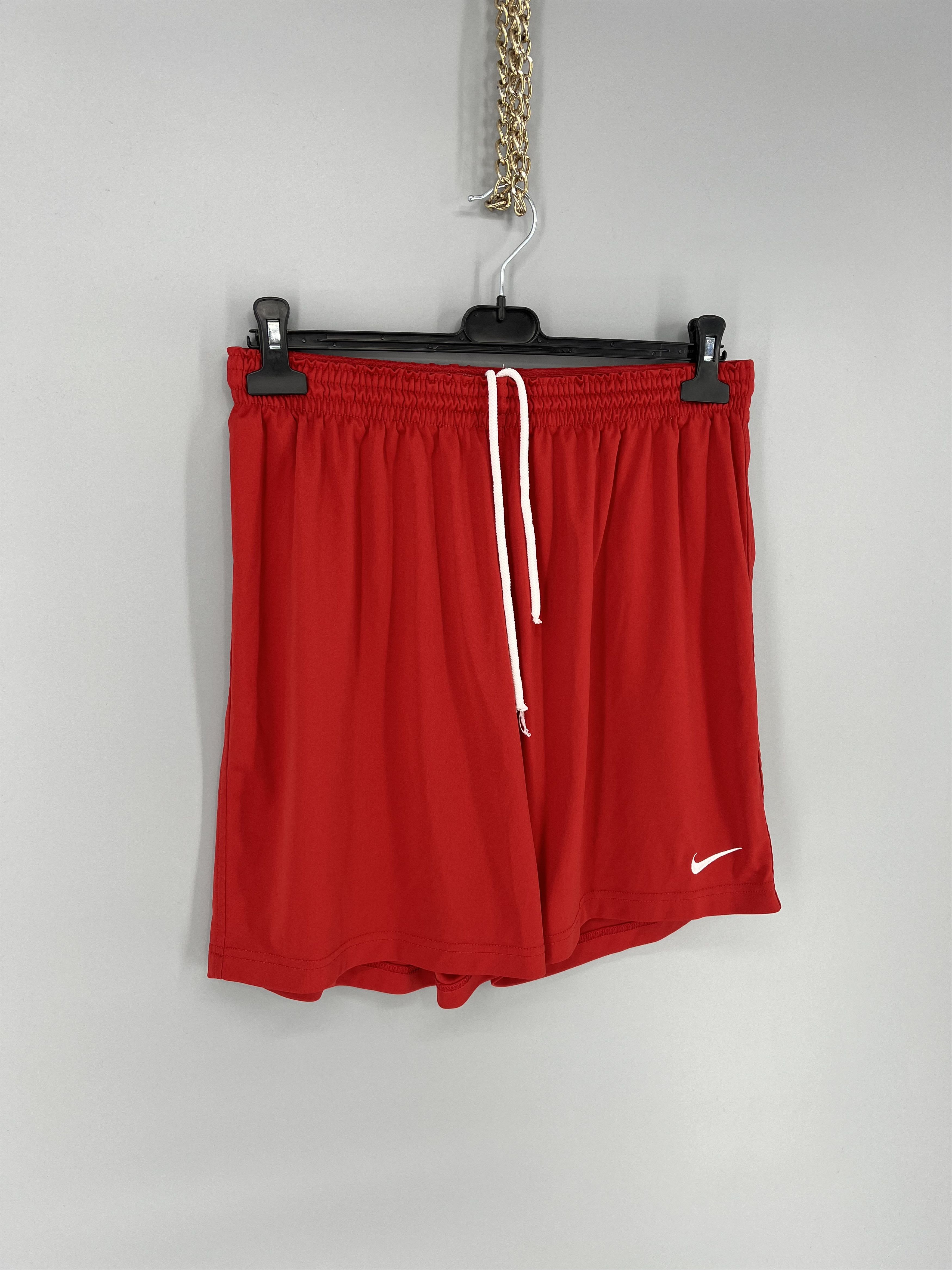 Nike × Vintage 90s Vintage Nike Red Nylon Mini Swoosh Shorts Travis Styl Size US 40 / EU 56 - 2 Thumbnail