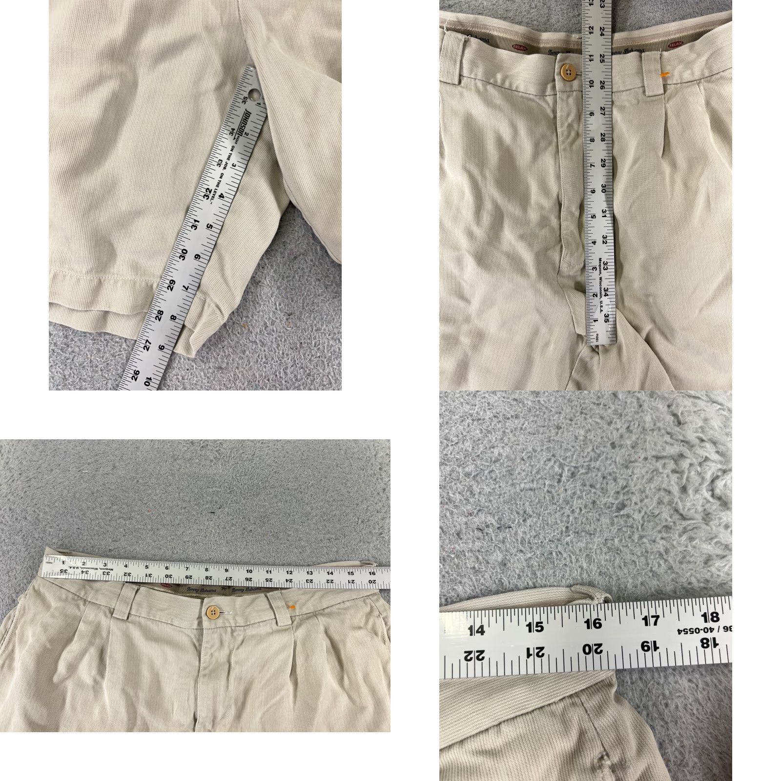Tommy Bahama Tommy Bahama Shorts Bermuda Men 35 Beige Silk Pleated Casual Pockets Easy Care Quick Dry 8 In Inseam Summer Beach Vintage No Size US 35 - 8 Thumbnail