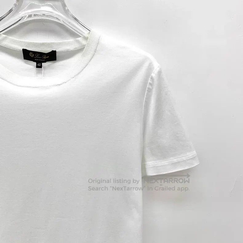 Loro Piana Loro Piana White logo embroidered cotton short-sleeve T-sh Size S / US 4 / IT 40 - 3 Thumbnail