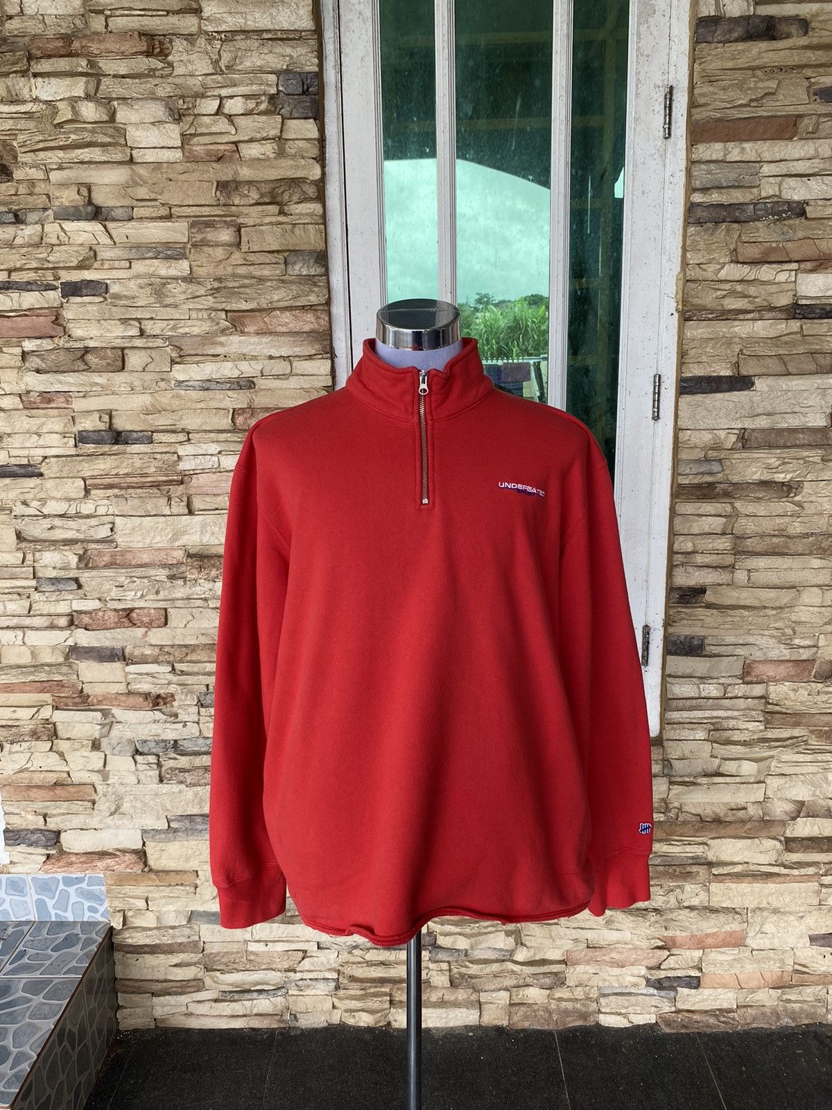 Vintage Undefeated Fleece Half Zip Hoodie Sweater