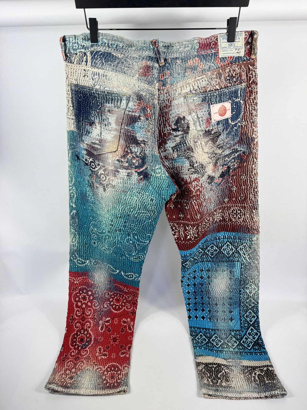 Proleta Re Art #791 1/1 HAND MADE DENIM JEANS RRP $7,430 Size US 36 / EU 52 - 4 Thumbnail