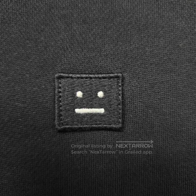 Acne Studios Acne Studios Classic Embroidered Smile Black Washed Sweats Size XXS / US 00 / IT 34 - 3 Thumbnail
