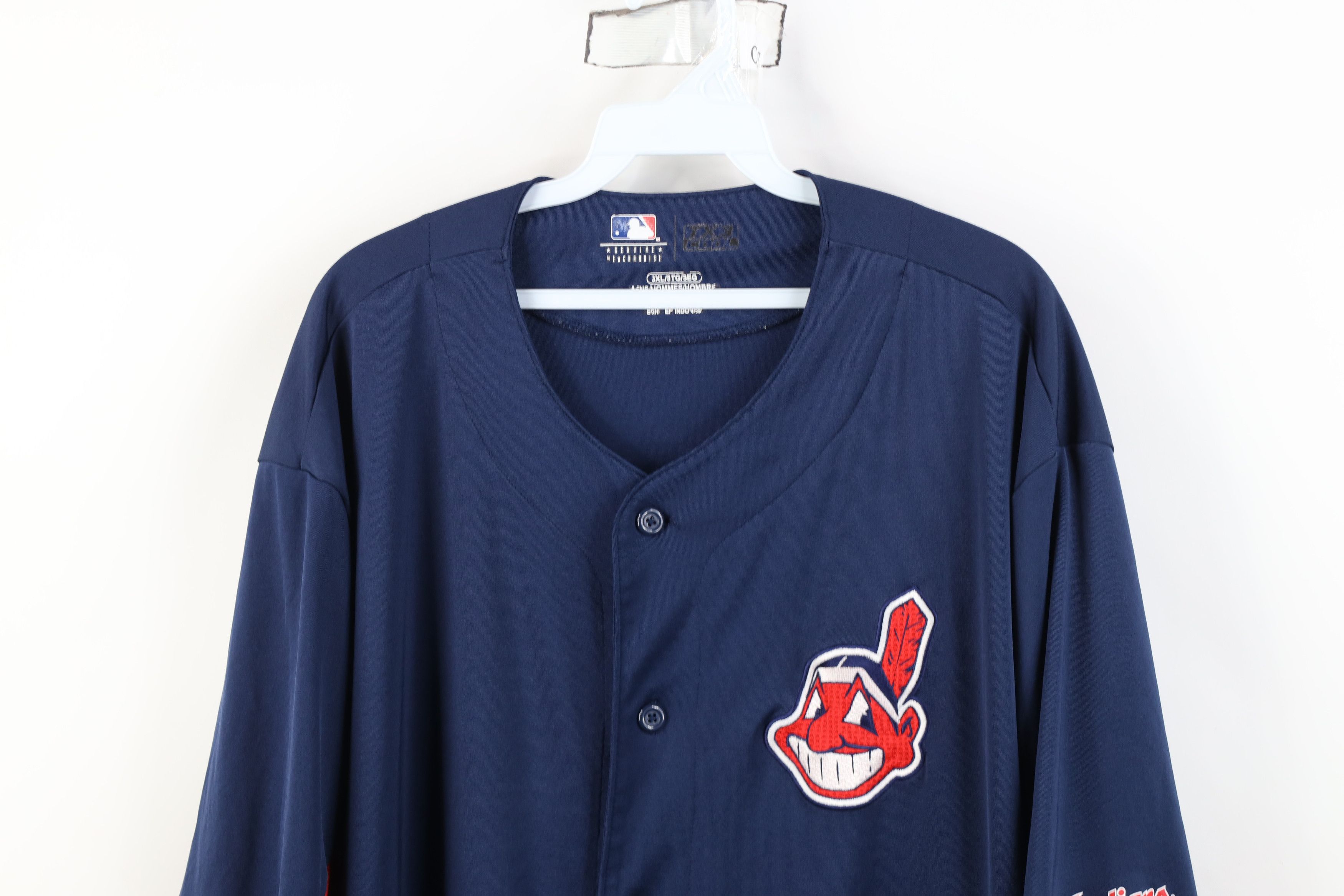 Vintage Vintage Y2K Cleveland Indians Baseball Jersey Blue Knit Size US XXL / EU 58 / 5 - 2 Thumbnail