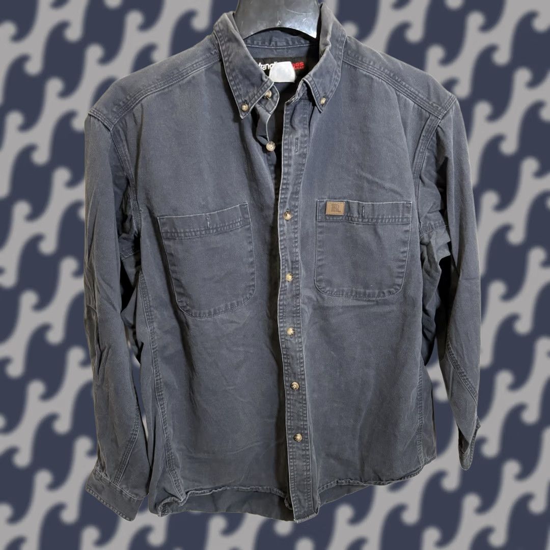 Wrangler Wrangler Riggs Workwear Denim Shirt Outdoor Rugged Western Men’s 2XL Blue Long Sleeve Button-Up Shirt Mens Denim Style 2XL Size US XXL / EU 58 / 5 - 1 Thumbnail