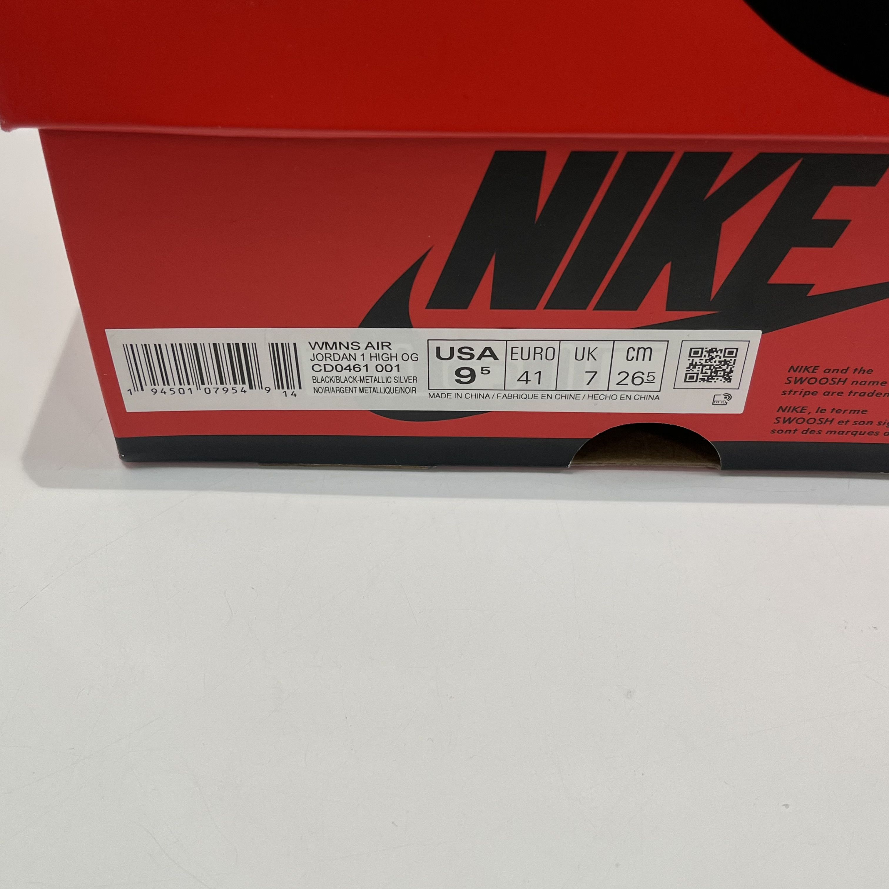 Nike Air Jordan 1 Retro High Silver Toe (W) Size US 9.5 / IT 39.5 - 7 Thumbnail