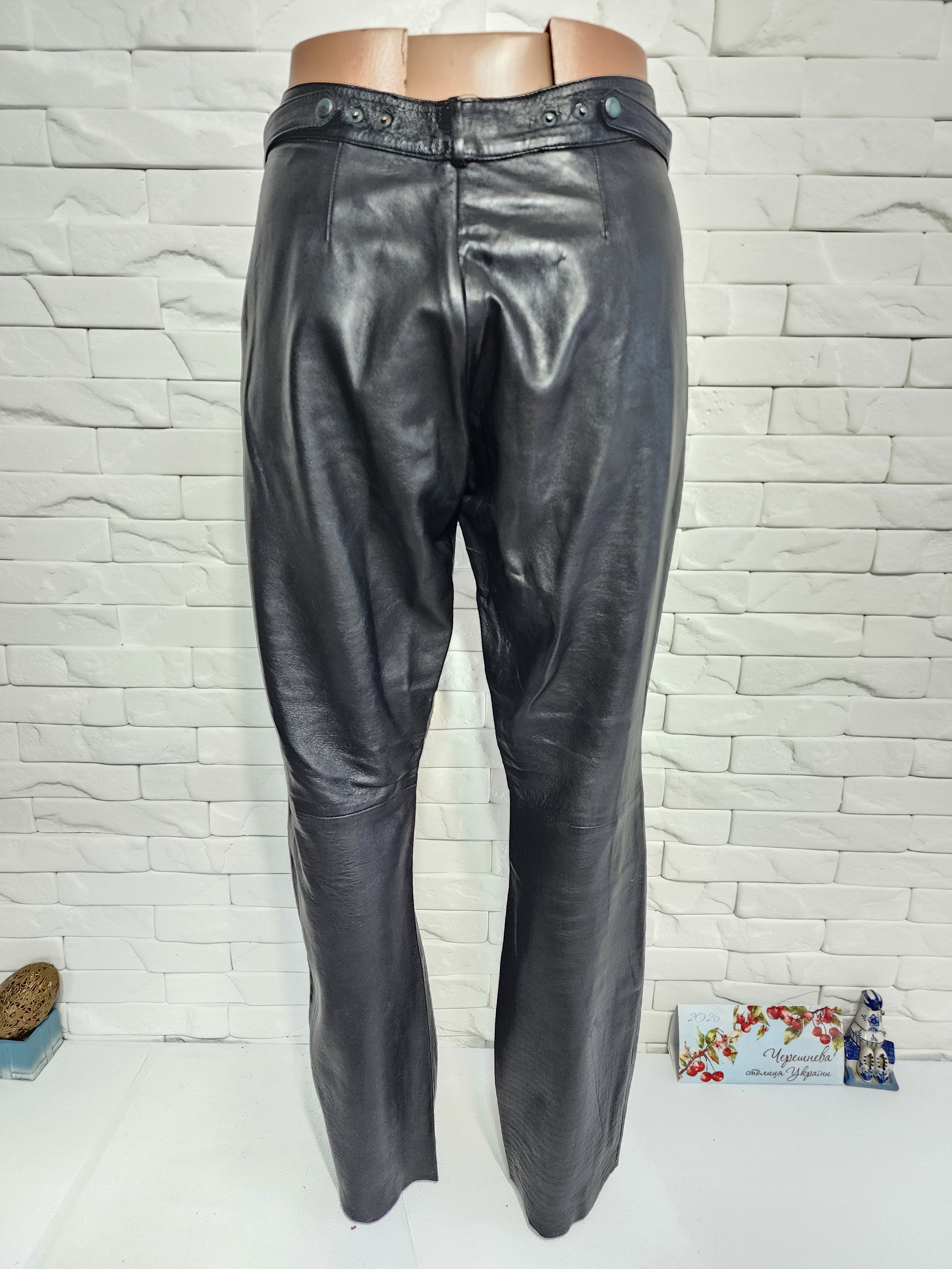 Other Black Leather Pants: Women's Style Genuine Leather Trousers Size 31" - 4 Thumbnail