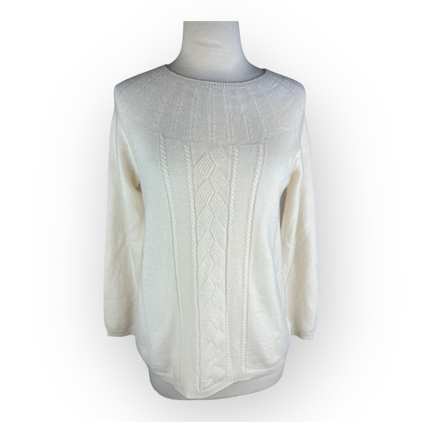 Brooks Brothers Brooks Brothers Women 100% Cashmere Sweater White Cream Size S / US 4 / IT 40 - 1 Thumbnail