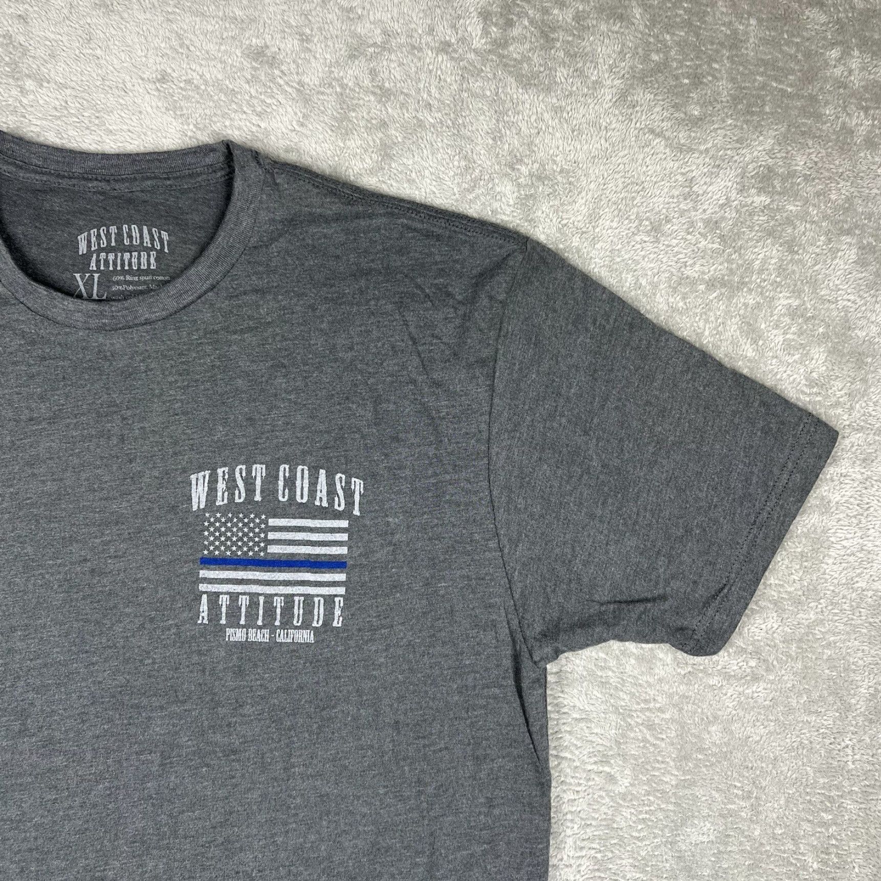 Vintage West Coast Attitude Pismo Beach California Mens Large Dark Heather Gray T-Shirt Size US XL / EU 56 / 4 - 3 Thumbnail