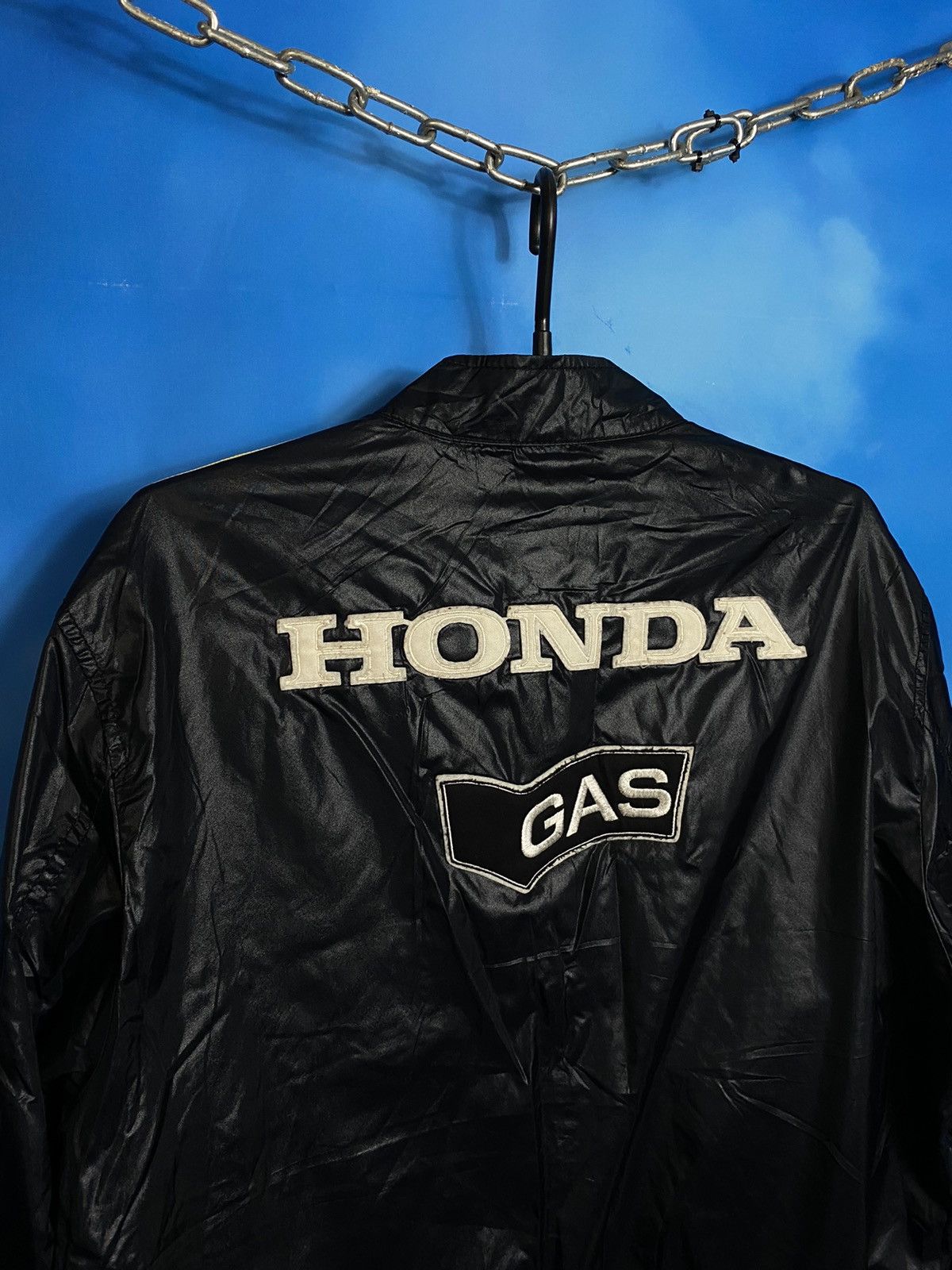 Honda × Vintage 💥 Gas x Honda bike racing nylon jacket y2k Size US L / EU 52-54 / 3 - 7 Thumbnail