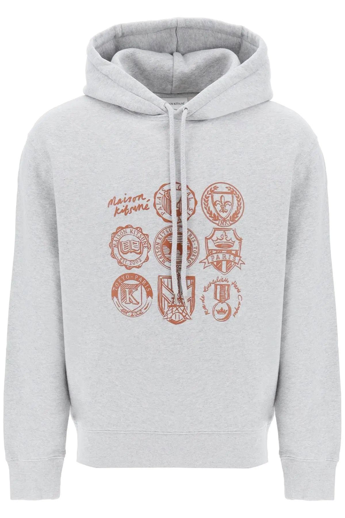 Image of Maison Kitsune O1S22I1N0324 Ivy League Hoodie In Grey, Men's (Size Small)