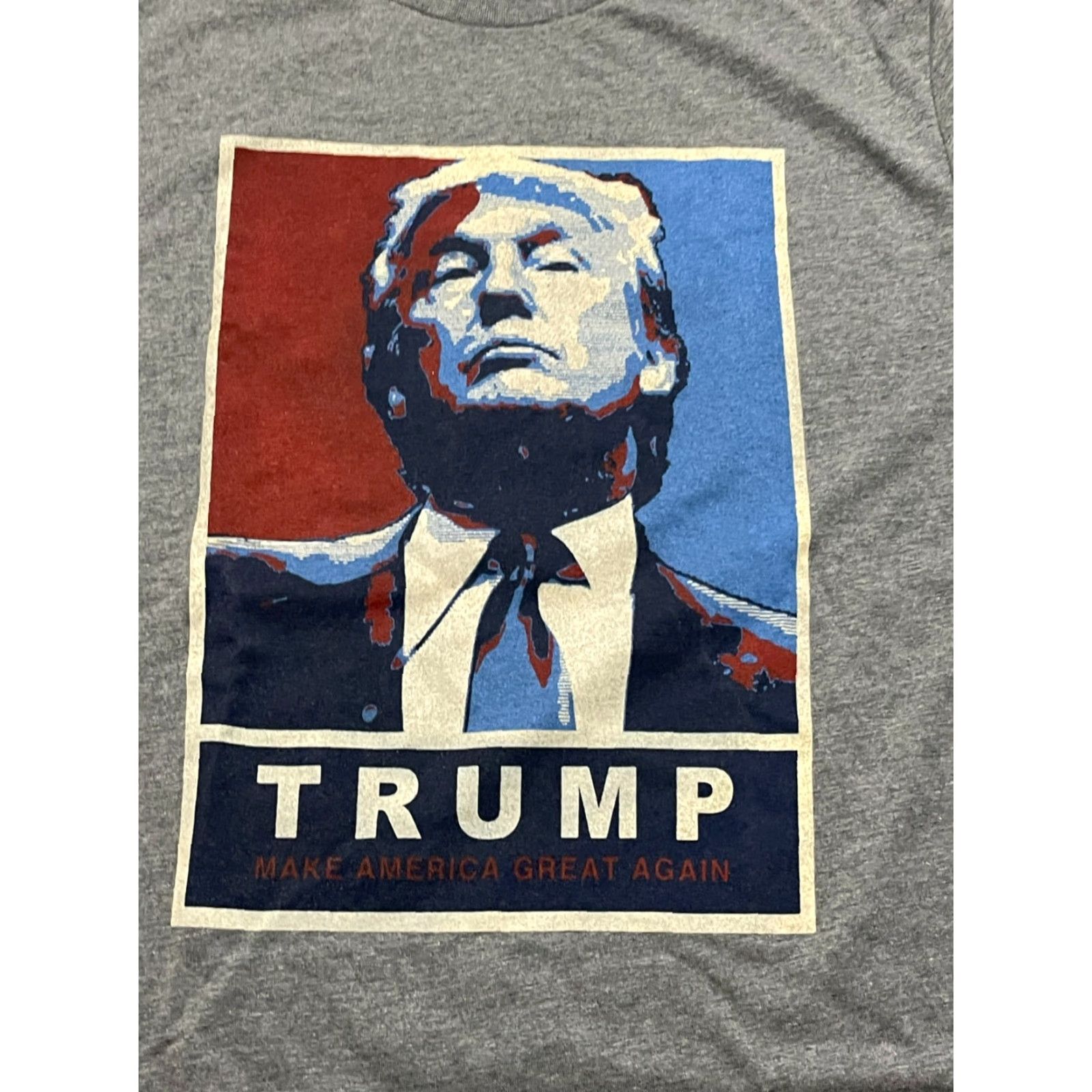 Vintage Bella + Canvas Shirt Mens L Gray Red White Blue President Trump T-Shirt Short Sleeve Solid Casual Boys? no—gender Men. End. Size US L / EU 52-54 / 3 - 5 Thumbnail