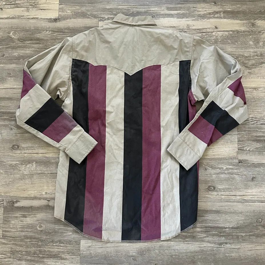 Wrangler Vintage Wrangler Brushpopper Western Striped Shirt Size US L / EU 52-54 / 3 - 6 Thumbnail