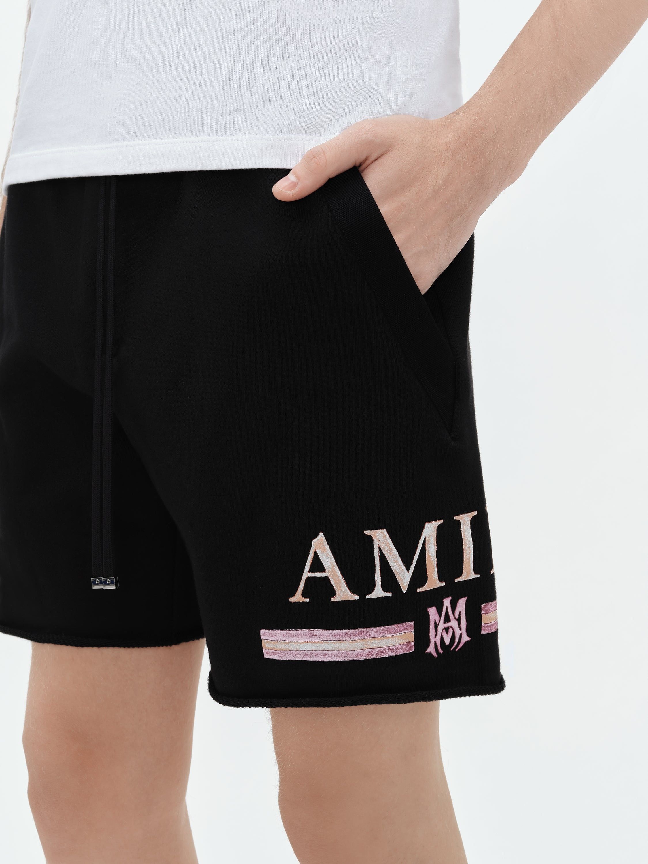 Amiri o1s1wg110425 Ma Watercolor Bar Sweatshort in Black Size US 34 / EU 50 - 5 Thumbnail