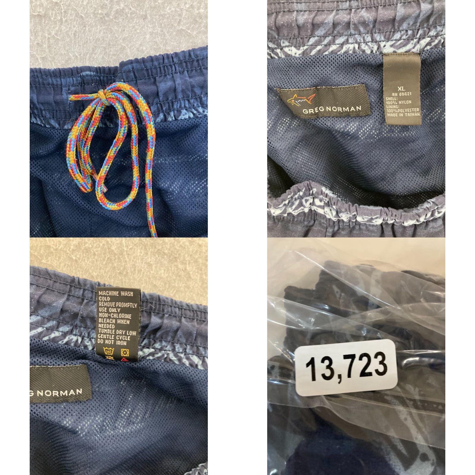 Vintage VINTAGE Greg Norman Swim Trunks Mens XL Blue Drawstring Size ONE SIZE - 8 Thumbnail
