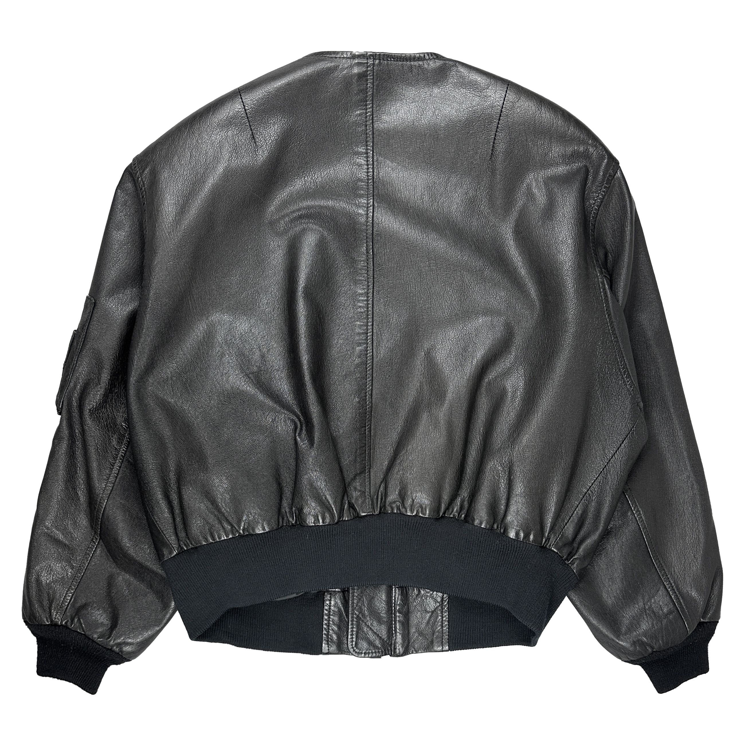Hysteric Glamour 90's Collarless Leather Bomber Size US M / EU 48-50 / 2 - 2 Thumbnail