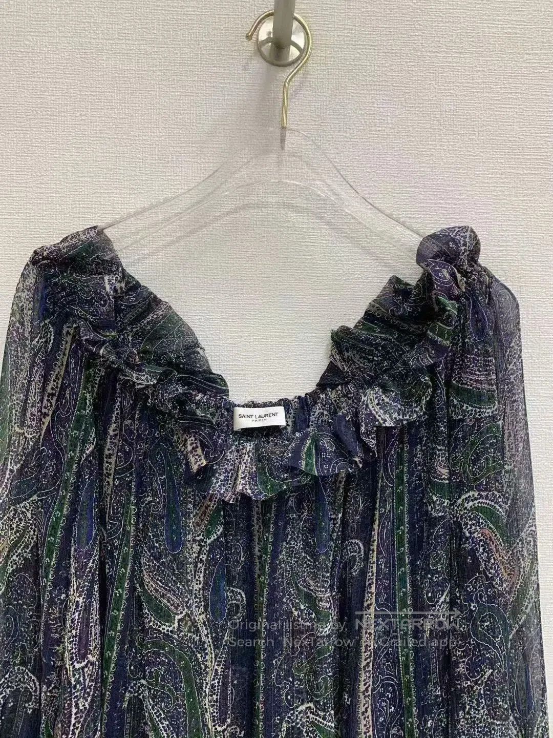 Saint Laurent Paris Saint Laurent Sheer Paisley Print Blouse. Size S / US 4 / IT 40 - 2 Thumbnail