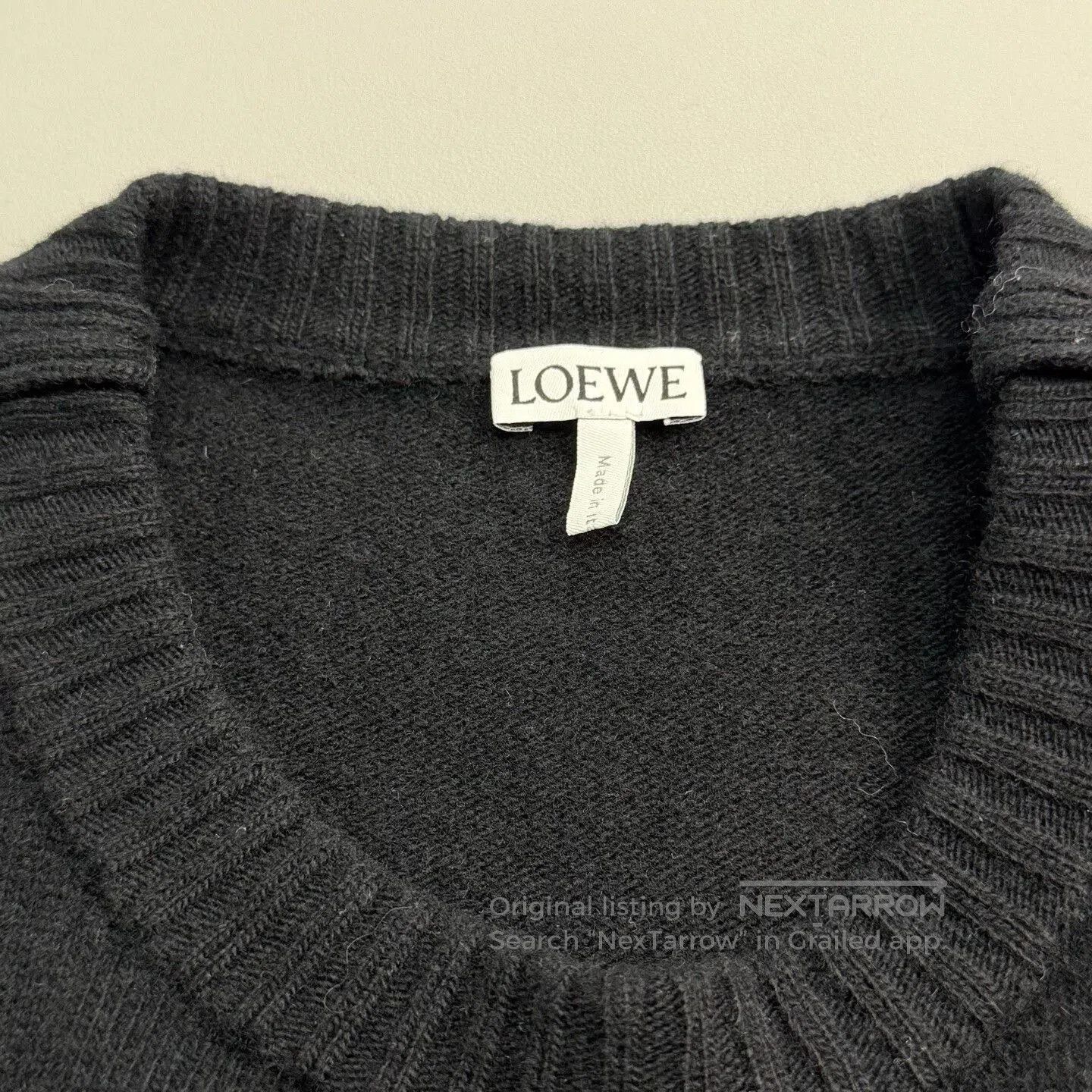 Loewe Loewe Black and Gray Striped Logo Sweater. Size US L / EU 52-54 / 3 - 5 Thumbnail