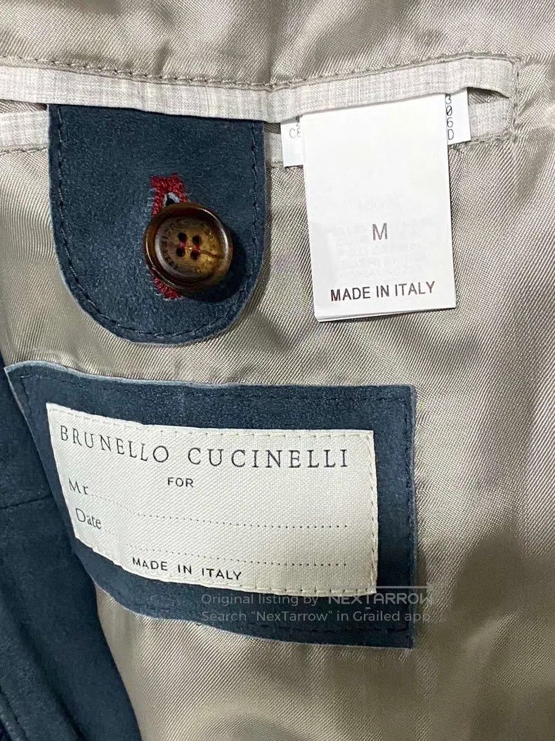 Brunello Cucinelli Brunello Cucinelli Navy Blue Lambskin Solid Color Collar L Size US M / EU 48-50 / 2 - 4 Thumbnail