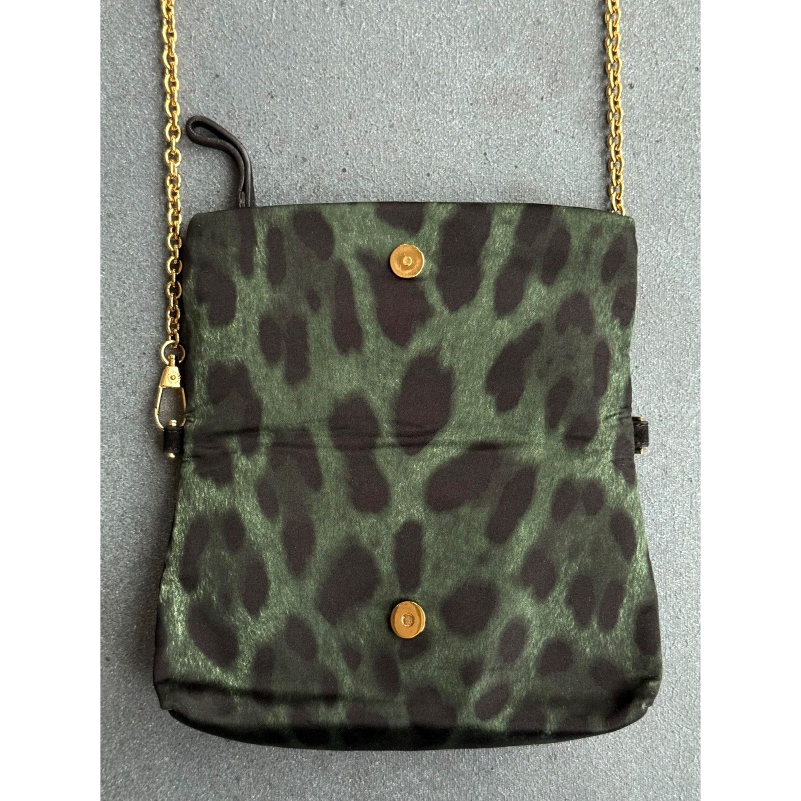 Dolce & Gabbana Dolce & Gabbana Leopard Satin Mini Green Cross Body Bag Size ONE SIZE - 10 Thumbnail
