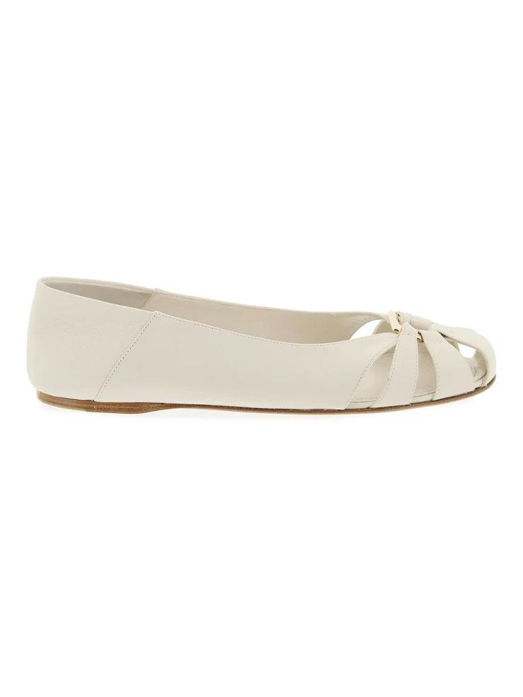 Salvatore Ferragamo o1s22i1n1025 Ballet Flats in White Size US 5.5 / IT 35.5 - 1 Thumbnail