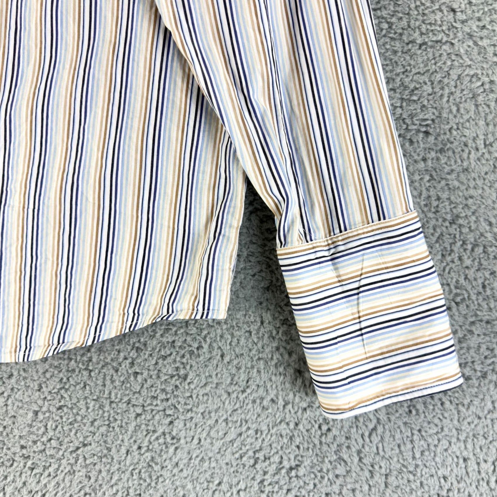 Vintage Marithe Francois Girbaud Button-Up Shirt Mens XXL Blue Stripe LS Size US XXL / EU 58 / 5 - 3 Thumbnail