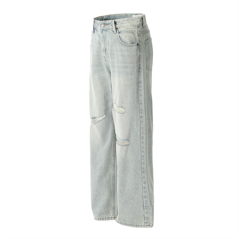 Japanese Brand × Jean Men's casual punk light washed distressed loose ripped jeans Size US 32 / EU 48 - 2 Thumbnail