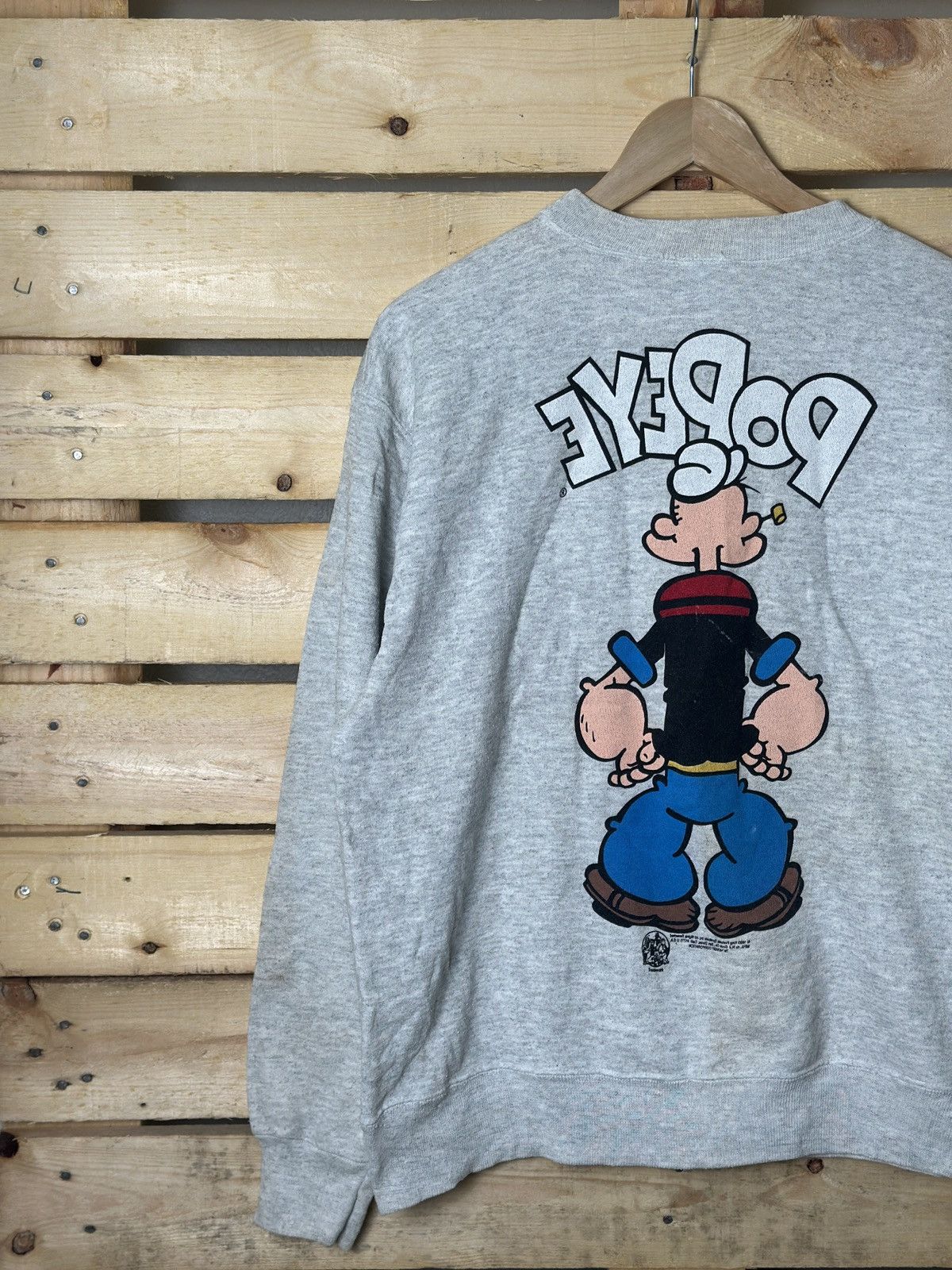 Vintage Vintage Popeye Mirror Print Sweatshirt Size US L / EU 52-54 / 3 - 6 Thumbnail